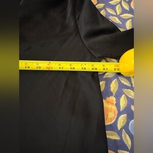 NWT Halogen Elegant Black Satin Fabric Blouse with Sequin cuffs